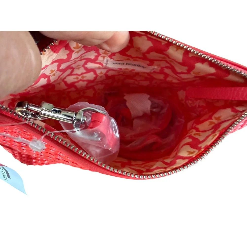 Vera Bradley Mini Slouchy Crossbody Bag Cayenne Red Woven Faux‎ Leather